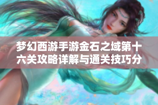 梦幻西游手游金石之域第十六关攻略详解与通关技巧分享