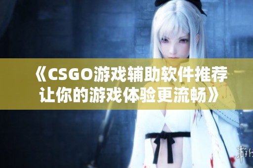 《CSGO游戏辅助软件推荐 让你的游戏体验更流畅》