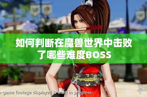 如何判断在魔兽世界中击败了哪些难度BOSS