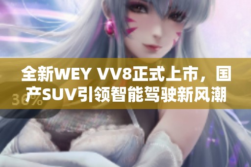 全新WEY VV8正式上市，国产SUV引领智能驾驶新风潮