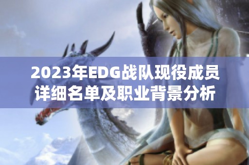 2023年EDG战队现役成员详细名单及职业背景分析