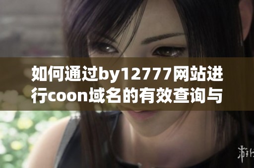 如何通过by12777网站进行coon域名的有效查询与分析