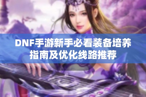 DNF手游新手必看装备培养指南及优化线路推荐