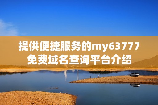 提供便捷服务的my63777免费域名查询平台介绍