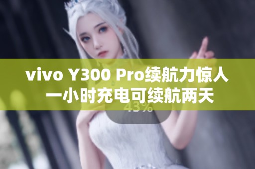 vivo Y300 Pro续航力惊人 一小时充电可续航两天