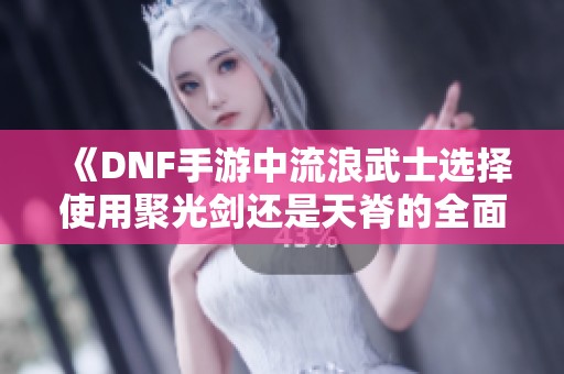 《DNF手游中流浪武士选择使用聚光剑还是天脊的全面分析》