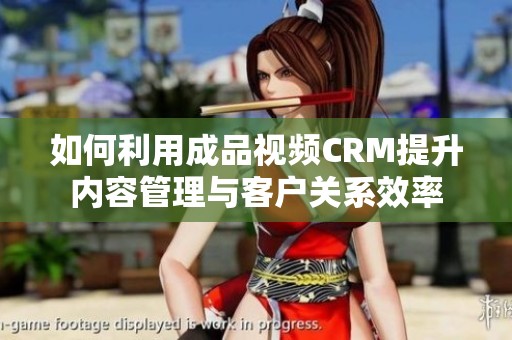 如何利用成品视频CRM提升内容管理与客户关系效率