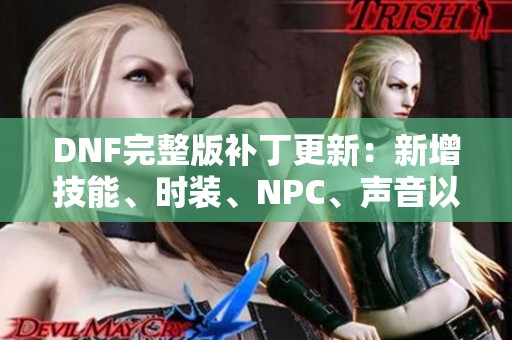 DNF完整版补丁更新：新增技能、时装、NPC、声音以及立绘内容合集