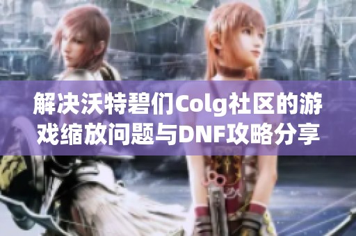 解决沃特碧们Colg社区的游戏缩放问题与DNF攻略分享