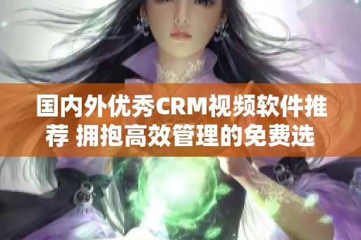 国内外优秀CRM视频软件推荐 拥抱高效管理的免费选择