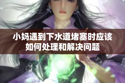 小妈遇到下水道堵塞时应该如何处理和解决问题