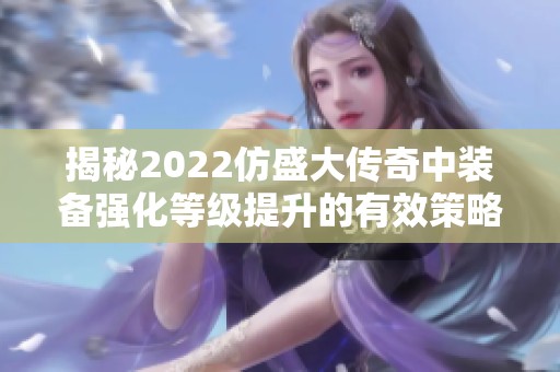 揭秘2022仿盛大传奇中装备强化等级提升的有效策略与方法