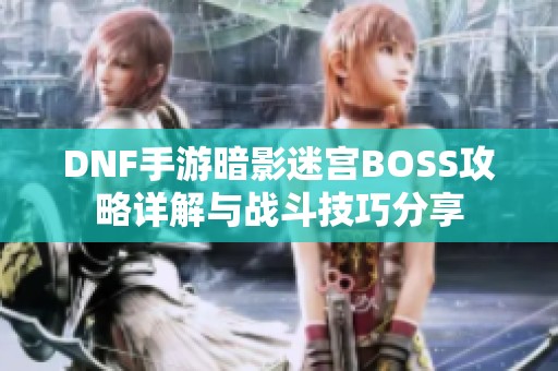 DNF手游暗影迷宫BOSS攻略详解与战斗技巧分享