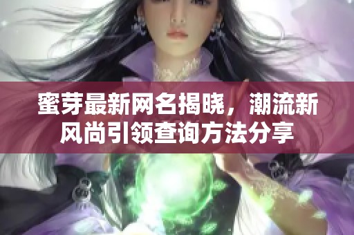 蜜芽最新网名揭晓，潮流新风尚引领查询方法分享